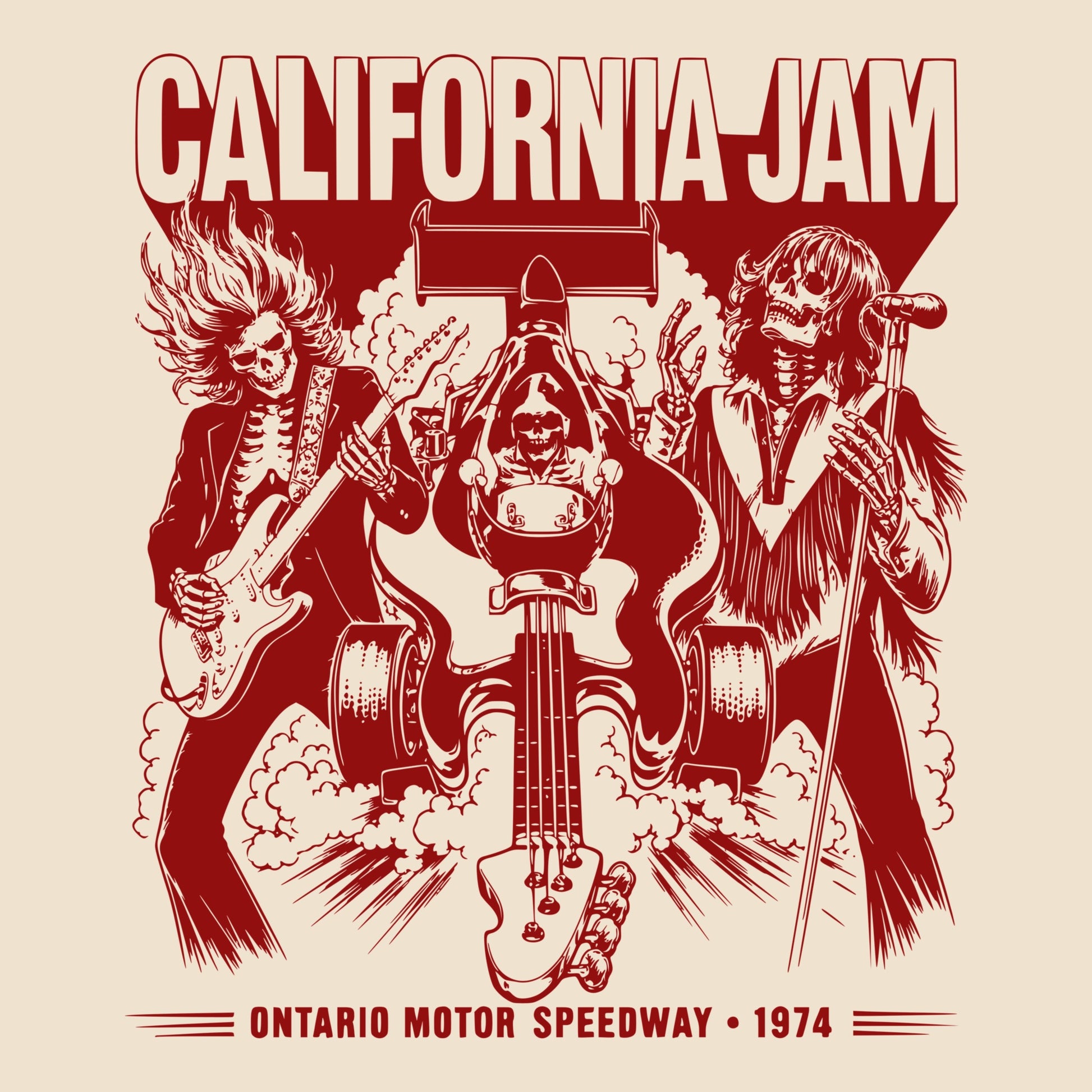 Cal Jam '74 Tee Natural Design