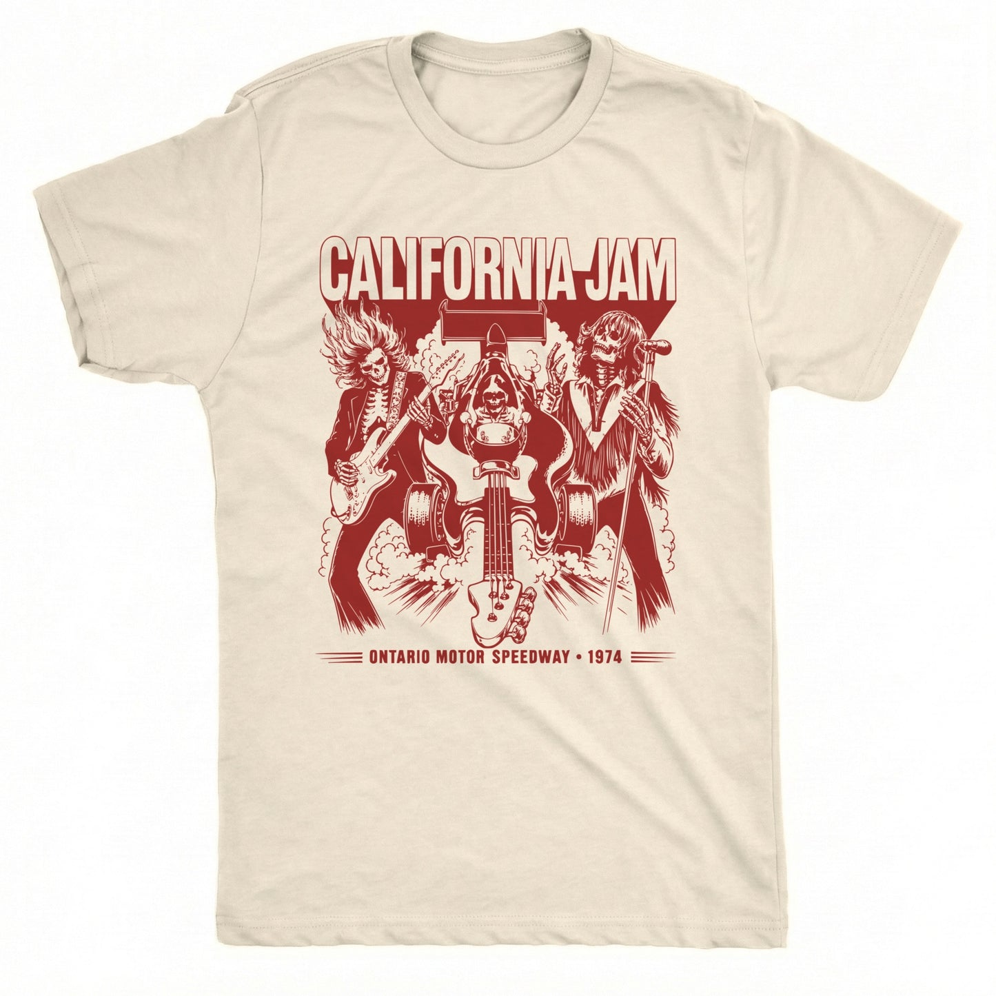 Cal Jam '74 Tee Natural Mockup