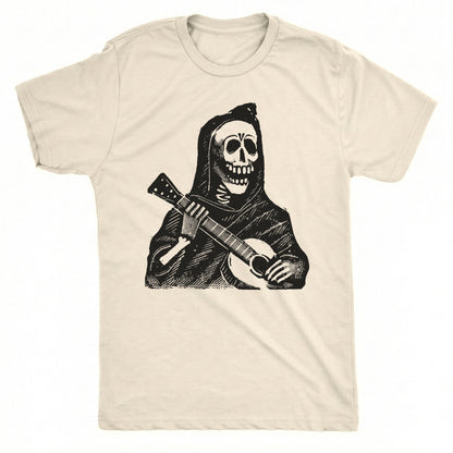 Calavera Con Guitara Tee Natural Mockup