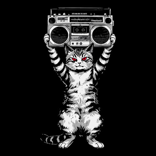 Cat Blaster Tee Black Design