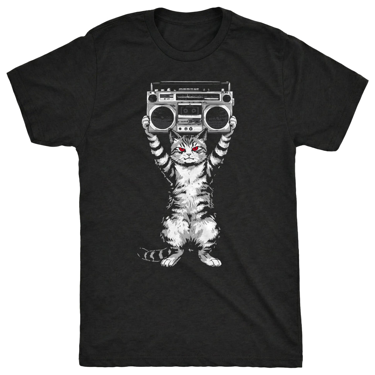 Cat Blaster Tee Black Mockup