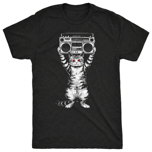 Cat Blaster Tee Black Mockup