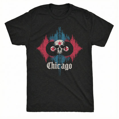 Chicago Flag T-Shirt | Comfort Colors® 1717 Black