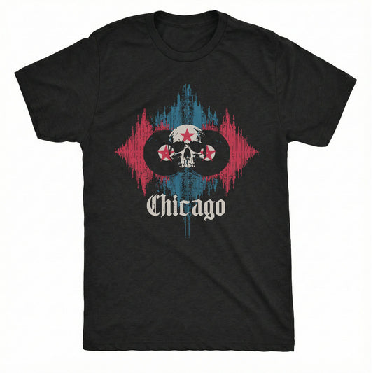 Chicago Flag T-Shirt | Comfort Colors® 1717 Black