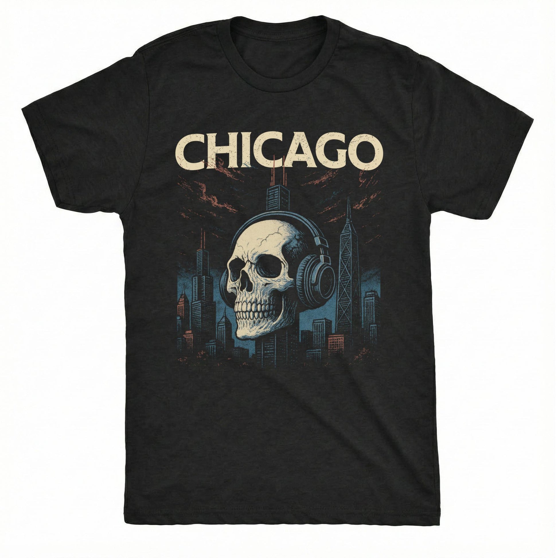 Chicago Impaled Skull T-Shirt | Comfort Colors® 1717 Black