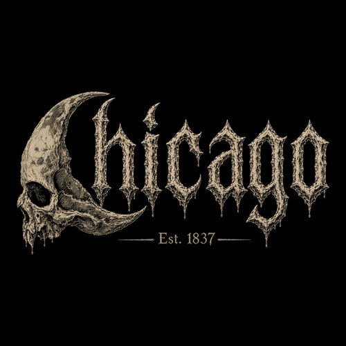 Chicago Metal Tee Black Design