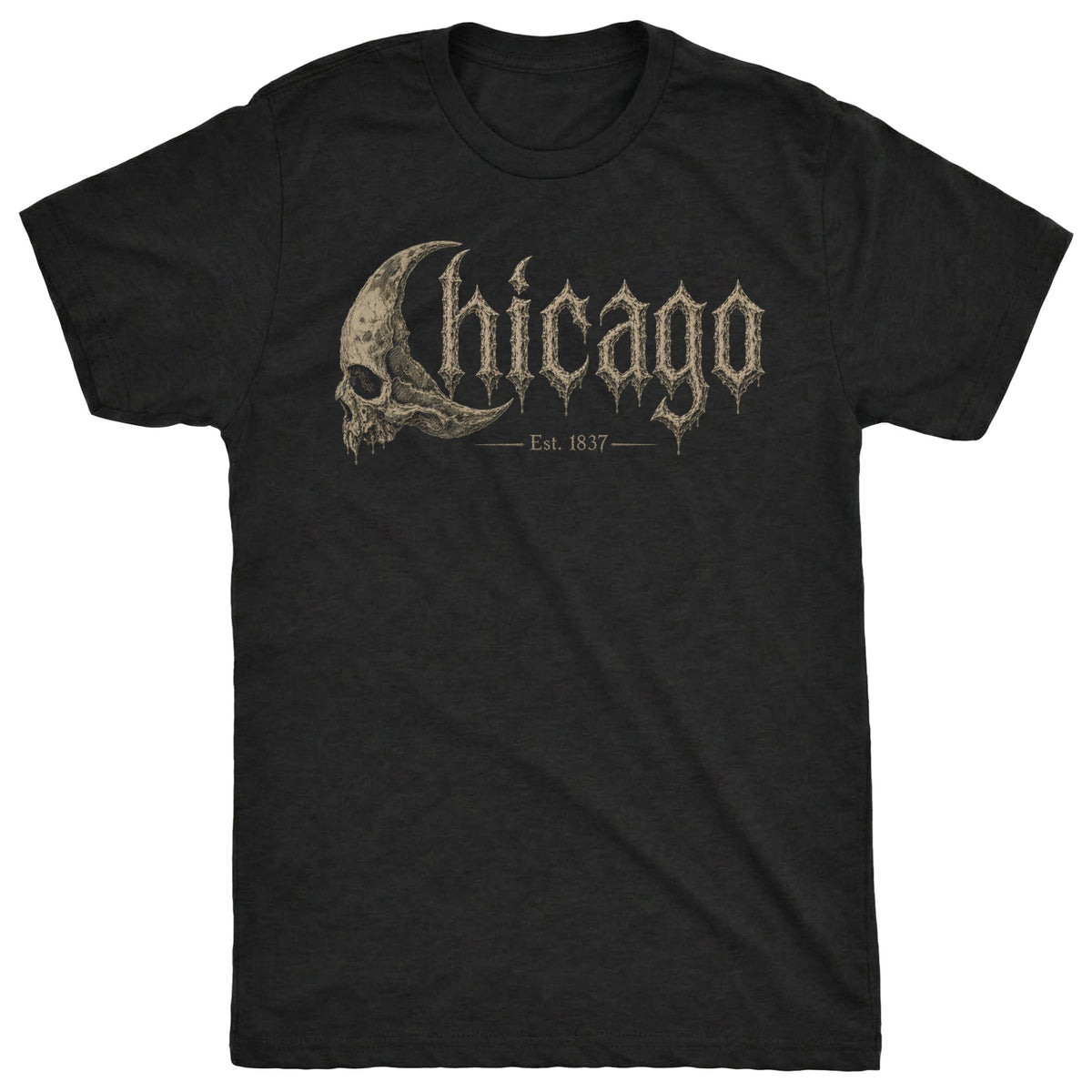 Chicago Metal Tee Black Mockup