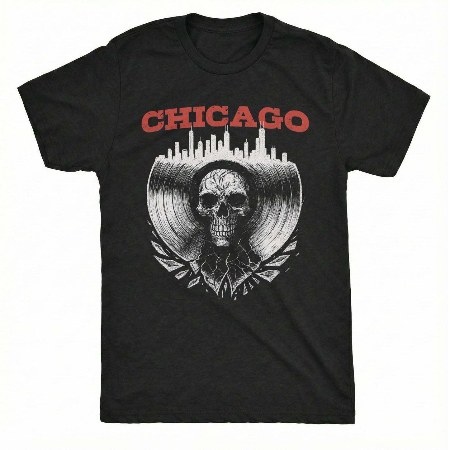 Chicago Vinyl T-shirt | Comfort Colors® 1717 Black