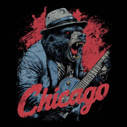 Chicago Blues Bear T-Shirt Design
