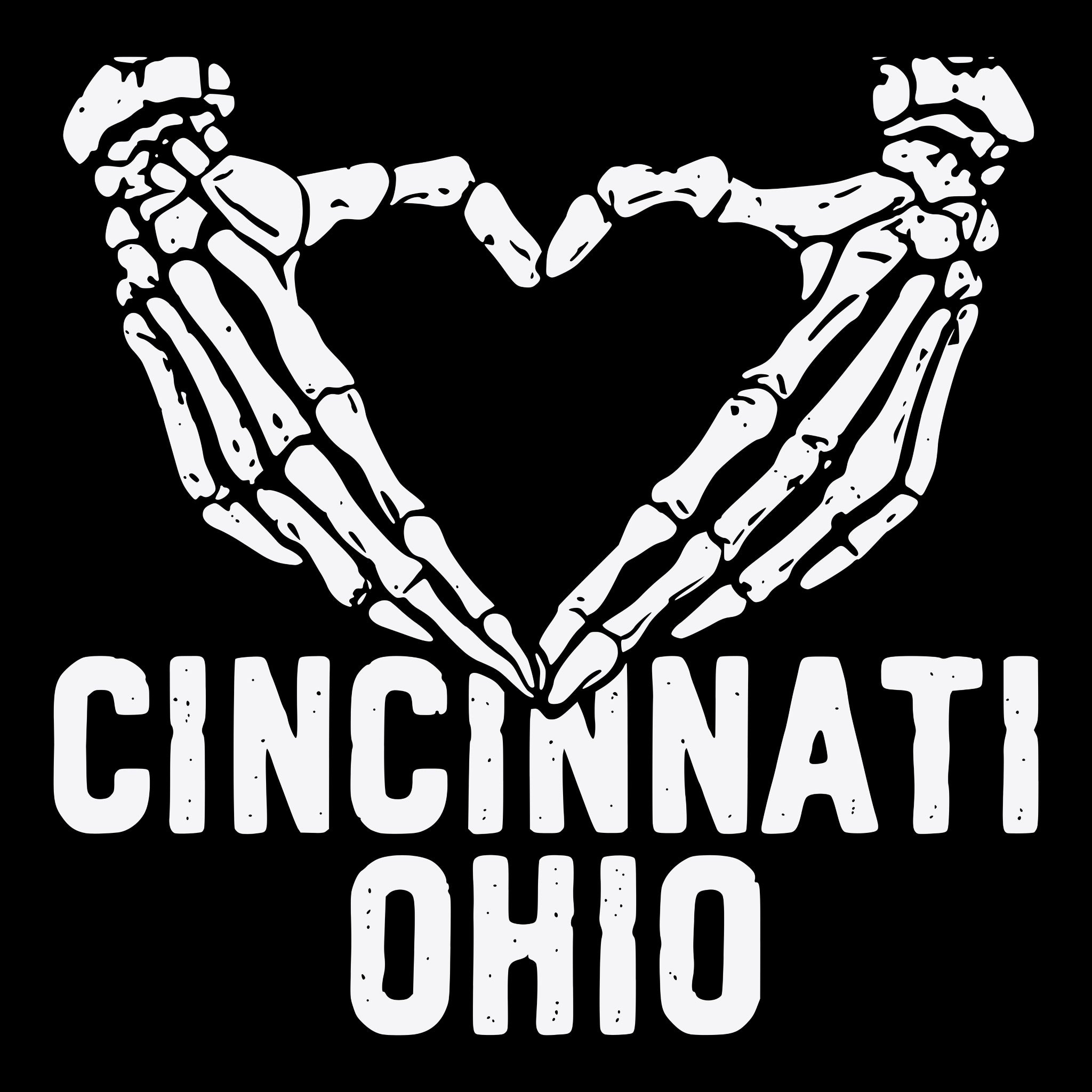 Cincy Heart Tee Black Design