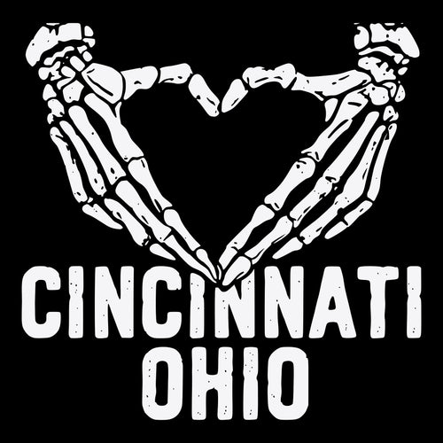 Cincy Heart Tee Black Design