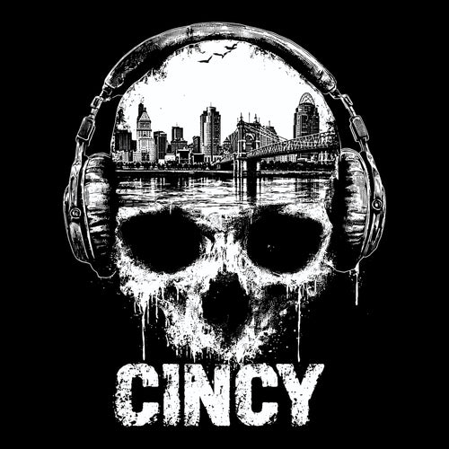 Cincy Skull Tee Black Design