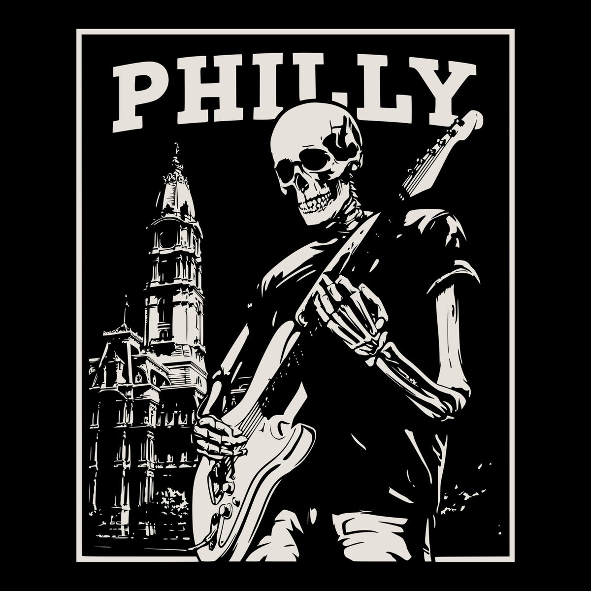 City Hall Tee Black Design