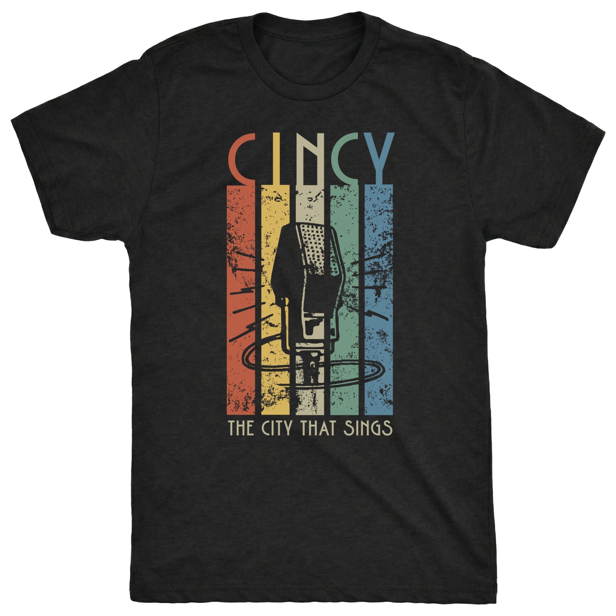 City That Sings Tee Black Mockup