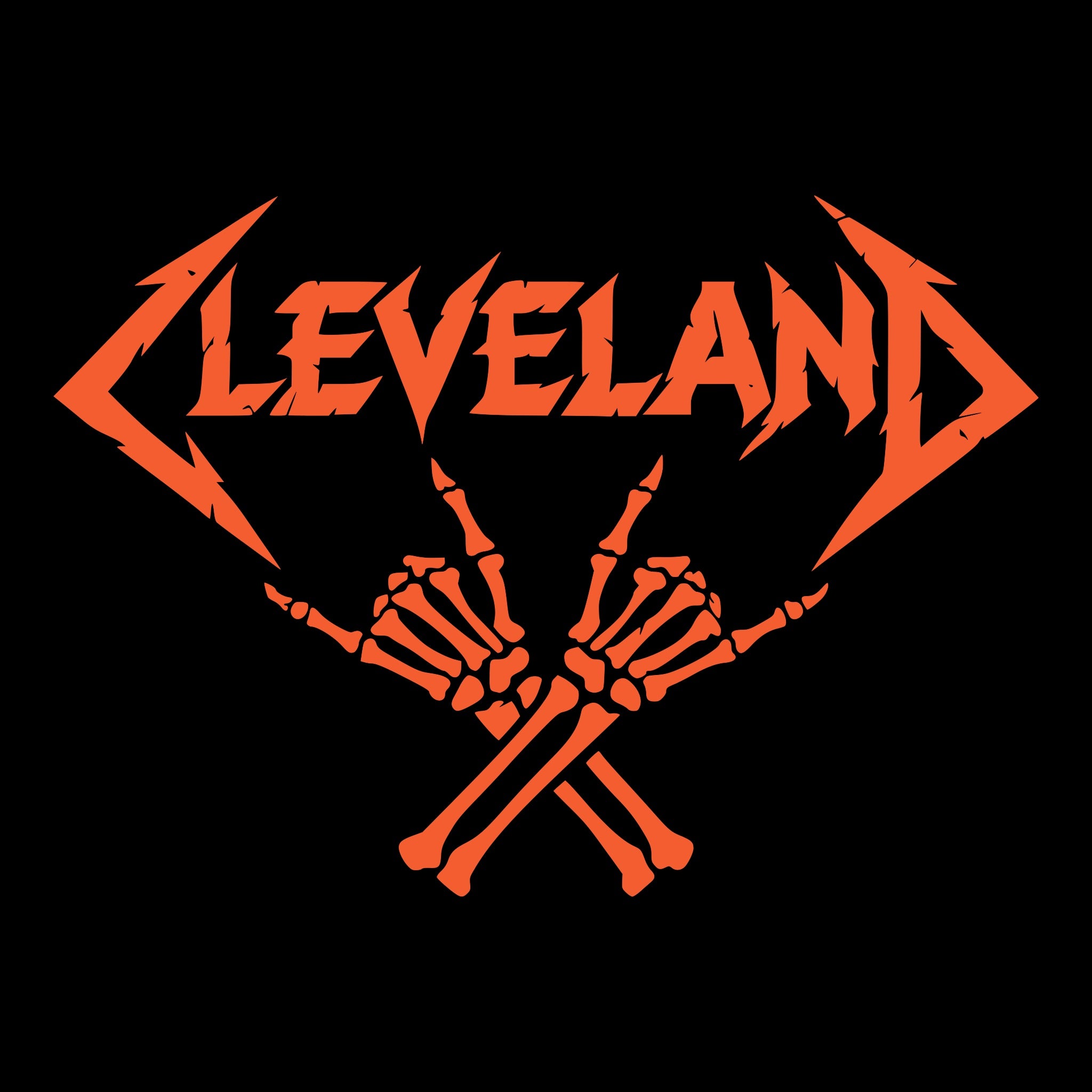 Cle Rock On Tee Black Design