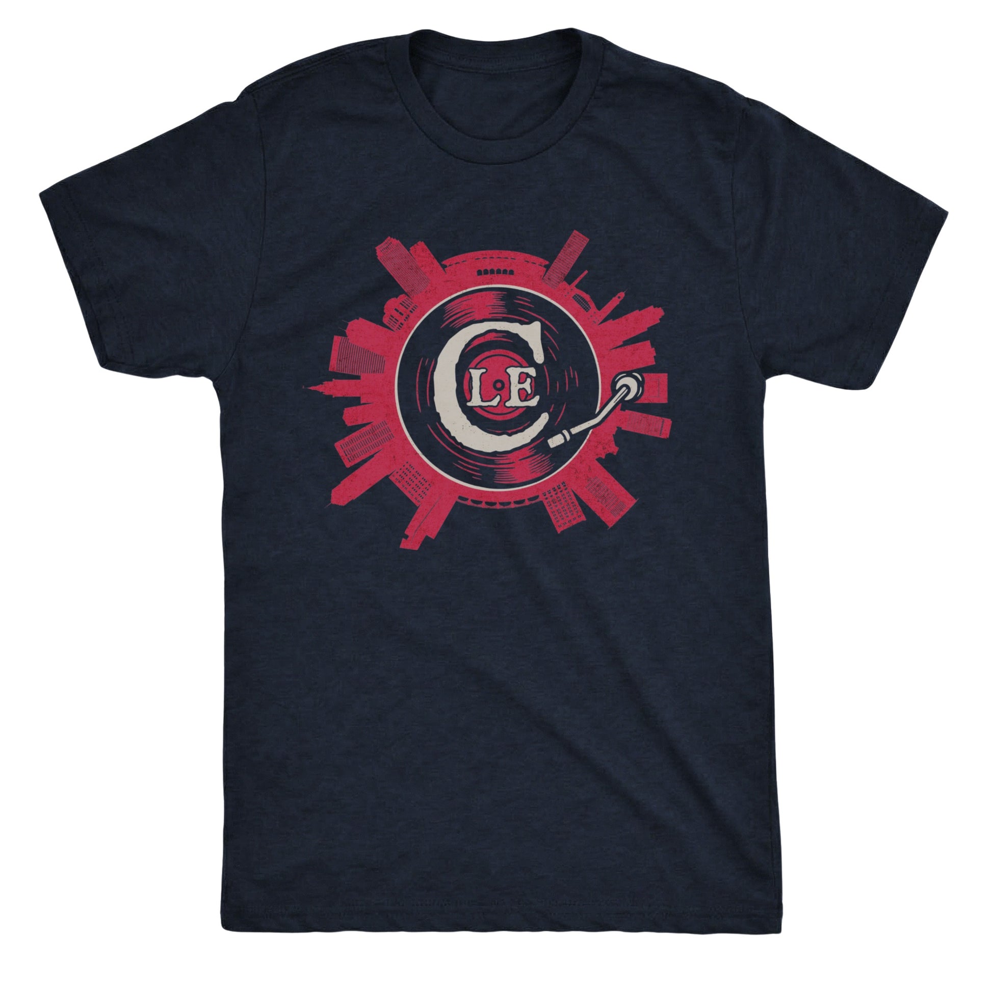 Cle on Spin Tee Navy Mockup