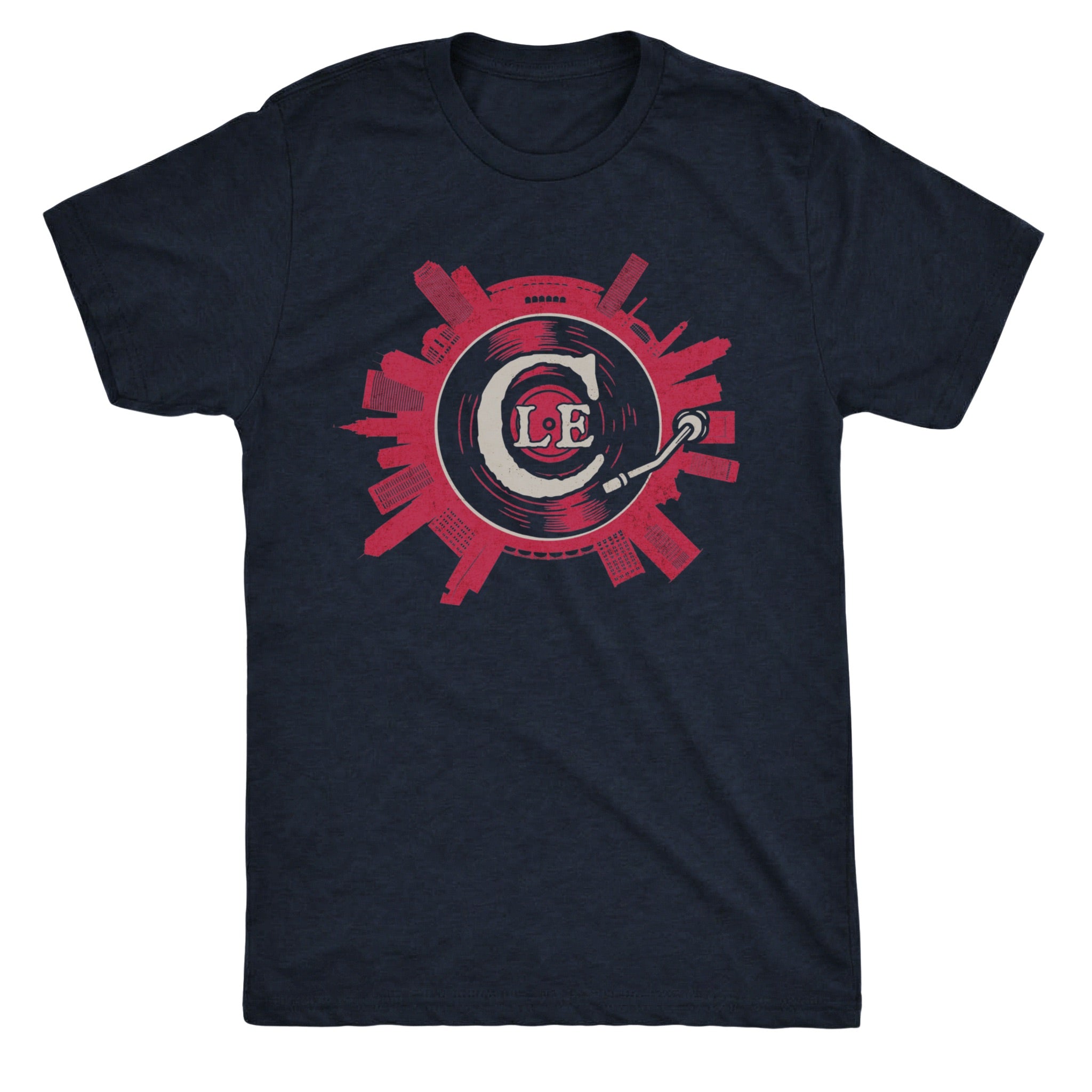 Cle on Spin Tee Navy Mockup