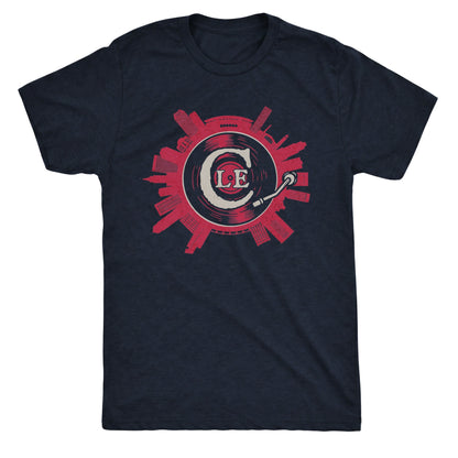 Cle on Spin Tee Navy Mockup