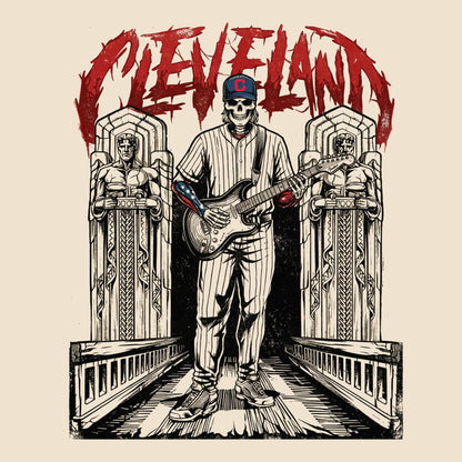 Cleveland Baseball Tee Natural Design