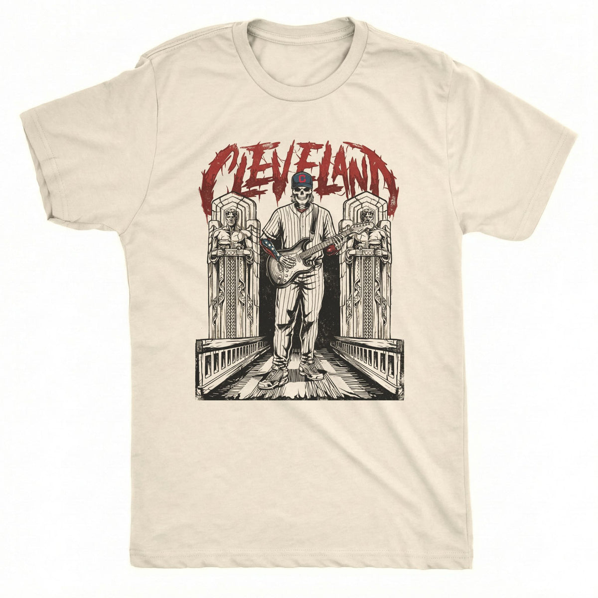 Cleveland Baseball Tee Natural Mockup