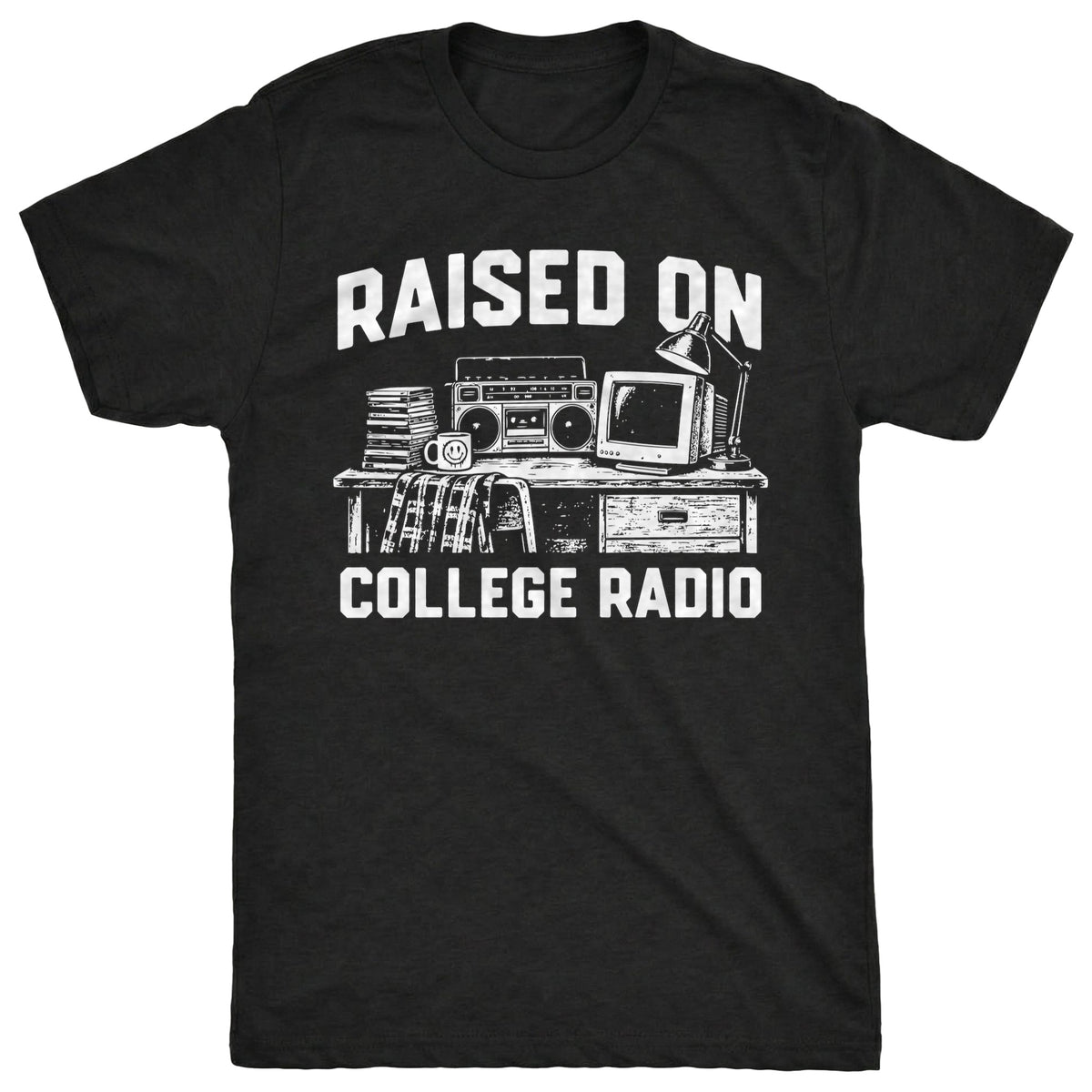 College Radio Tee Black Mockup