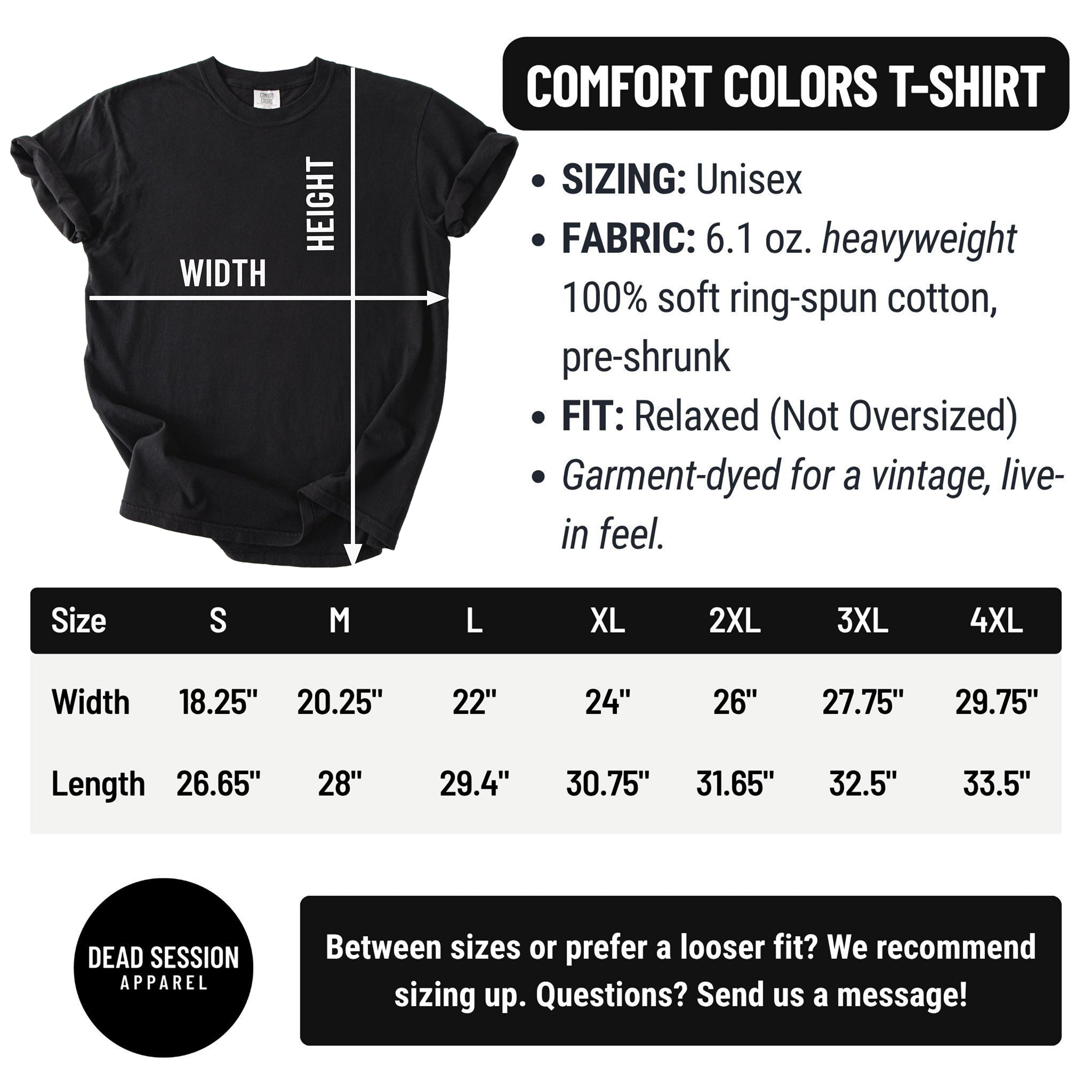 Comfort Colors Size Chart