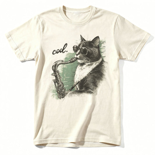Cool Cat Jazz T-Shirt | Comfort Colors® 1717 Natural