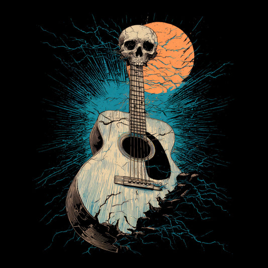 Cracking Guitar T-Shirt Design