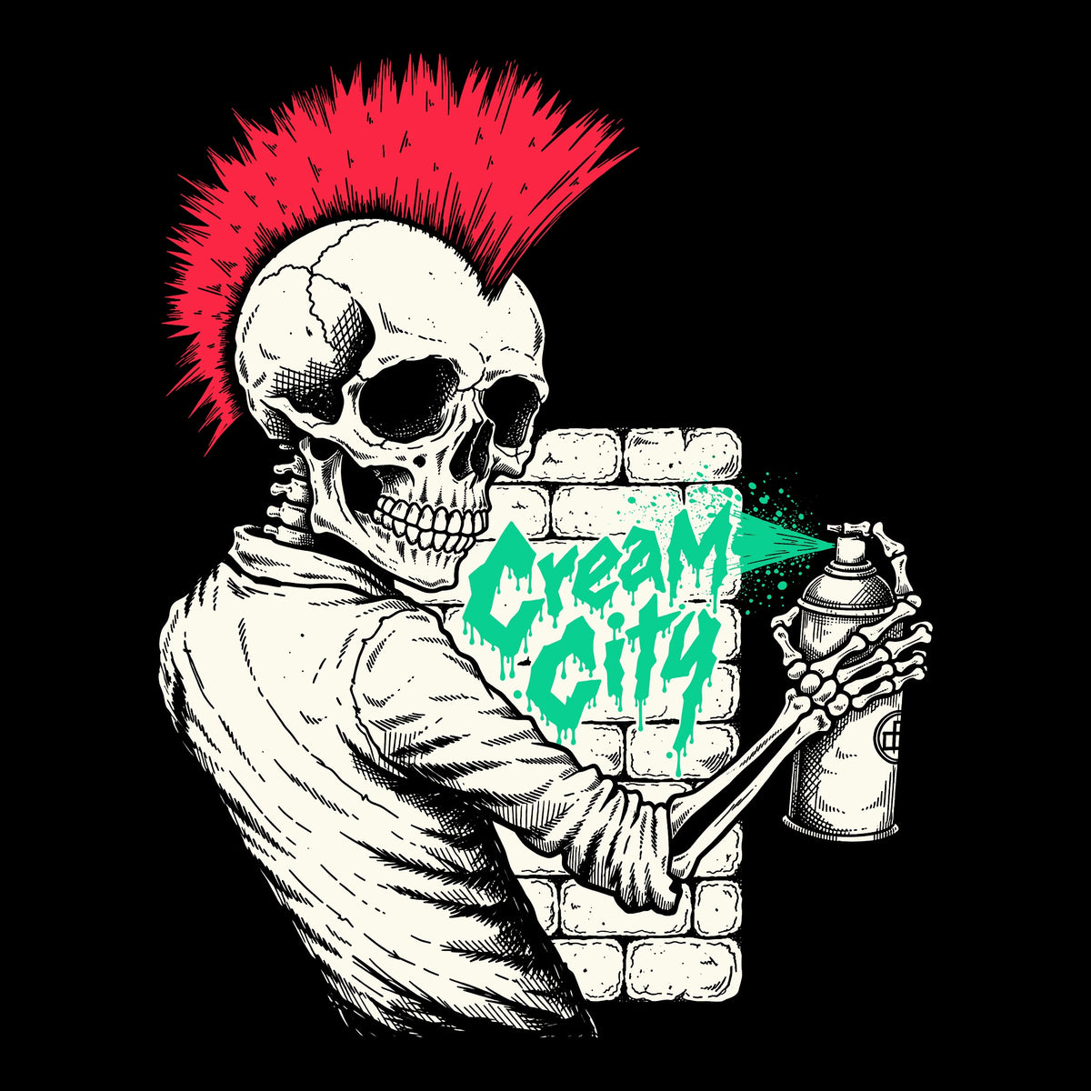 Cream City Tag Tee Black Design