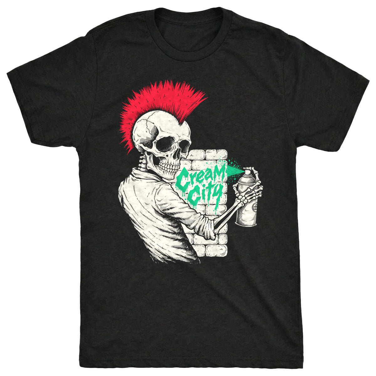 Cream City Tag Tee Black Mockup