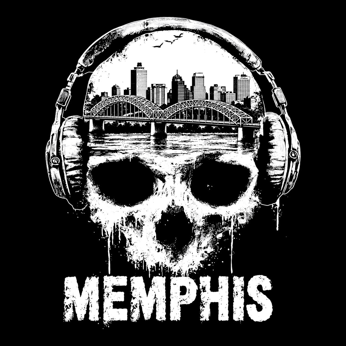 Death Memphis Tee Black Design