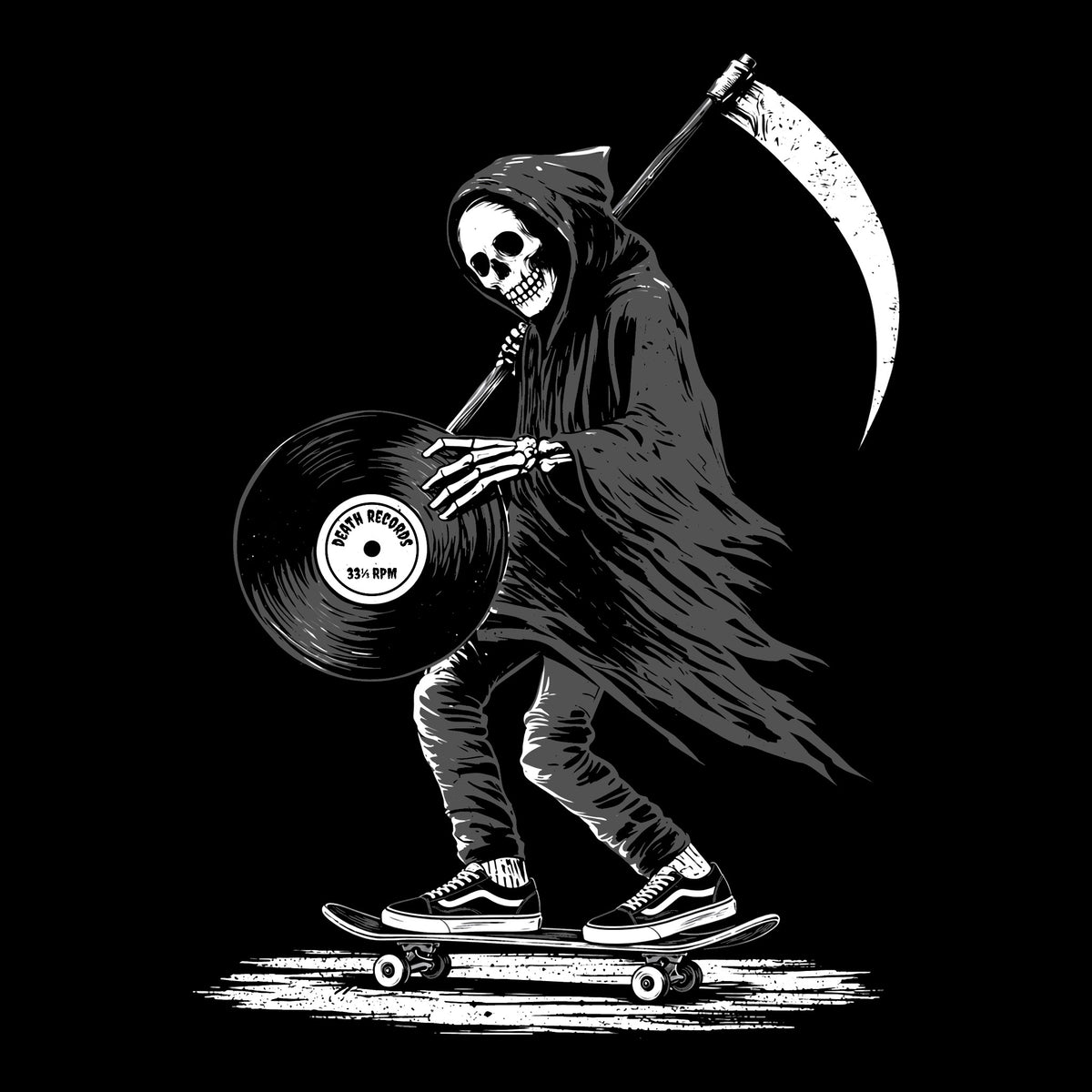Death Records Tee Black Design