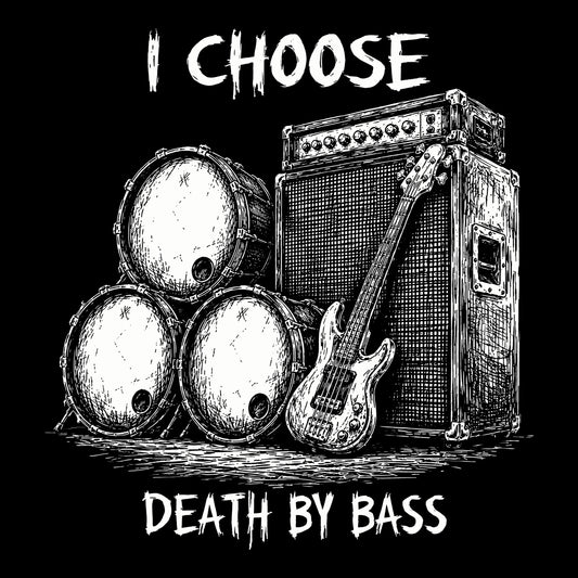 Death by Bass Tee Black Design