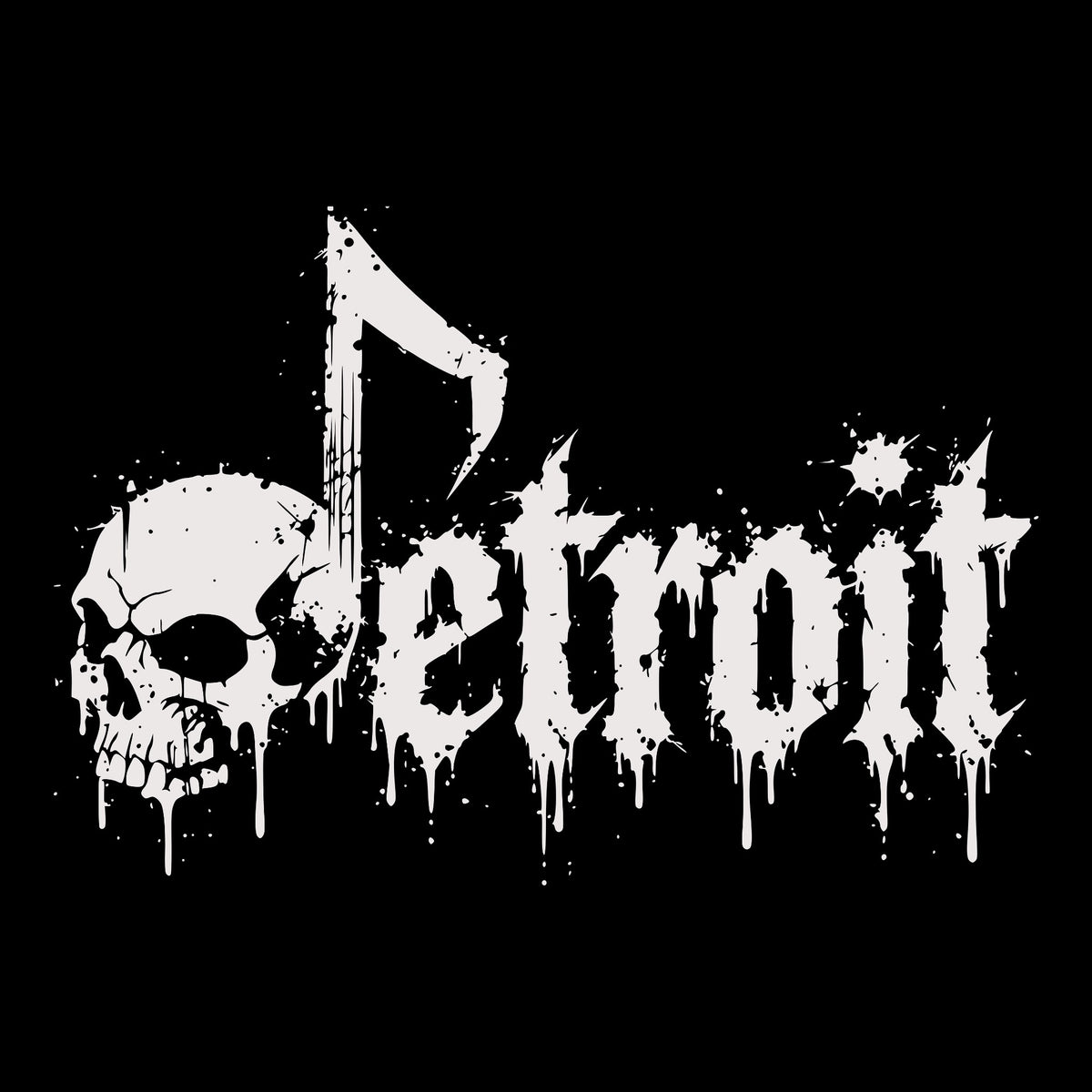Detroit - Detroit Note Tee Black Design