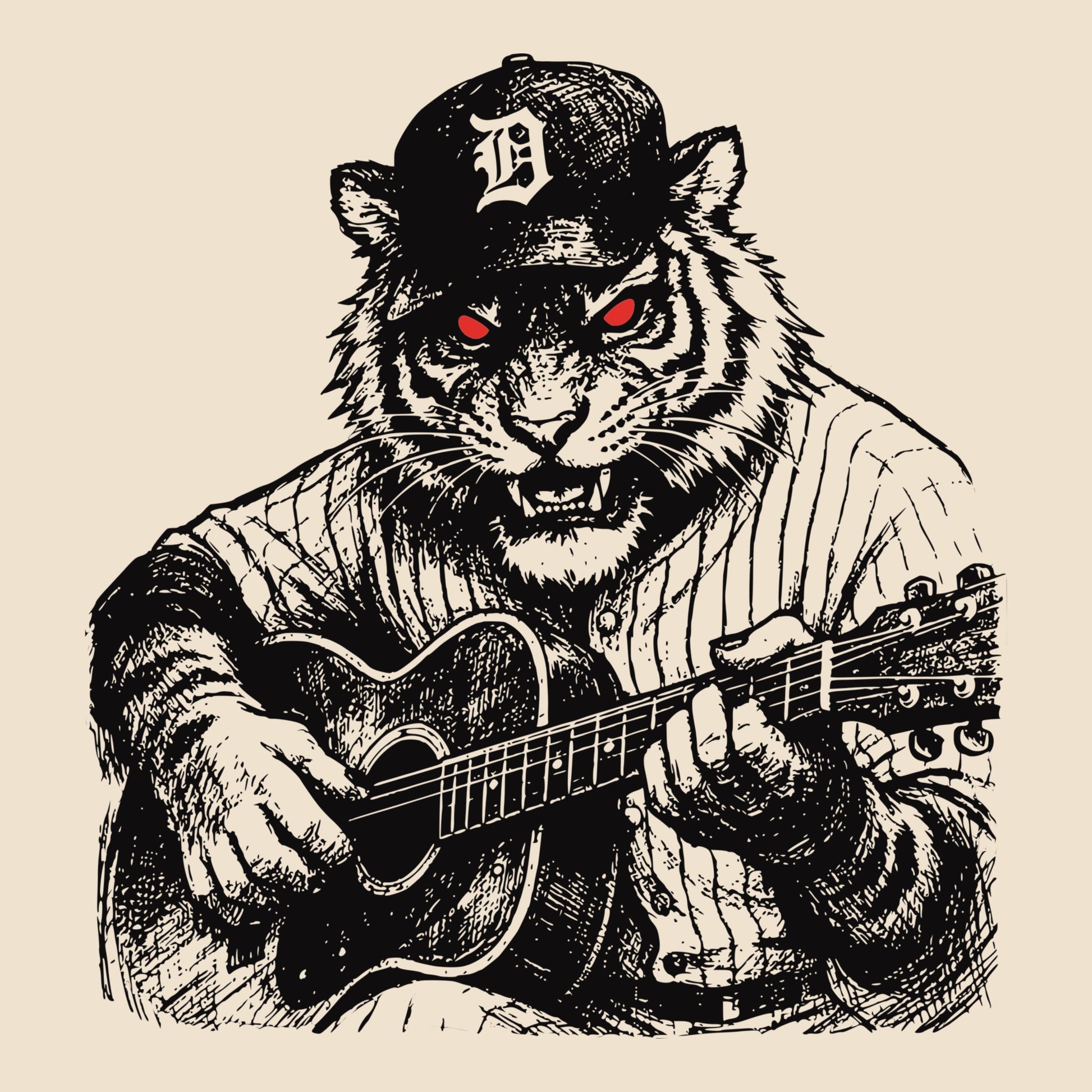 Detroit Baseball Tee Natural Design