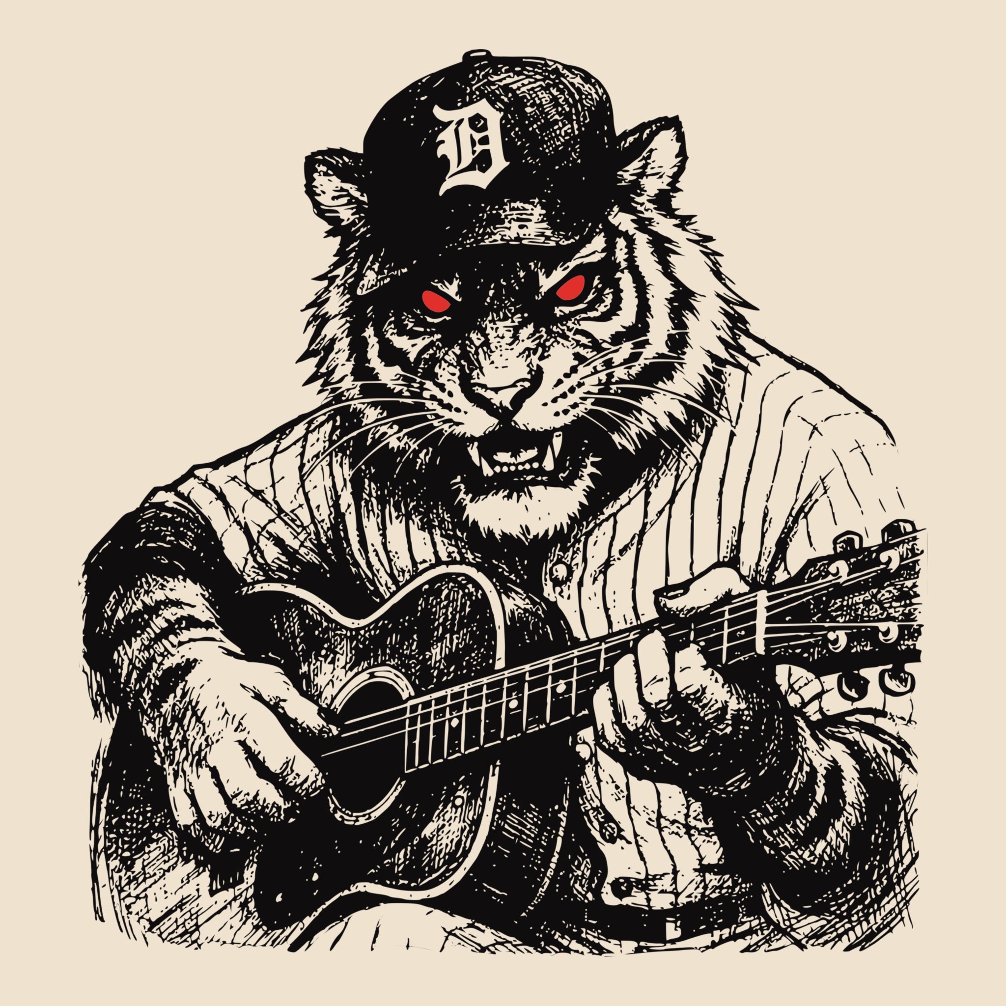 Detroit Baseball Tee Natural Design