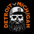 Detroit Beard Tee Black Design