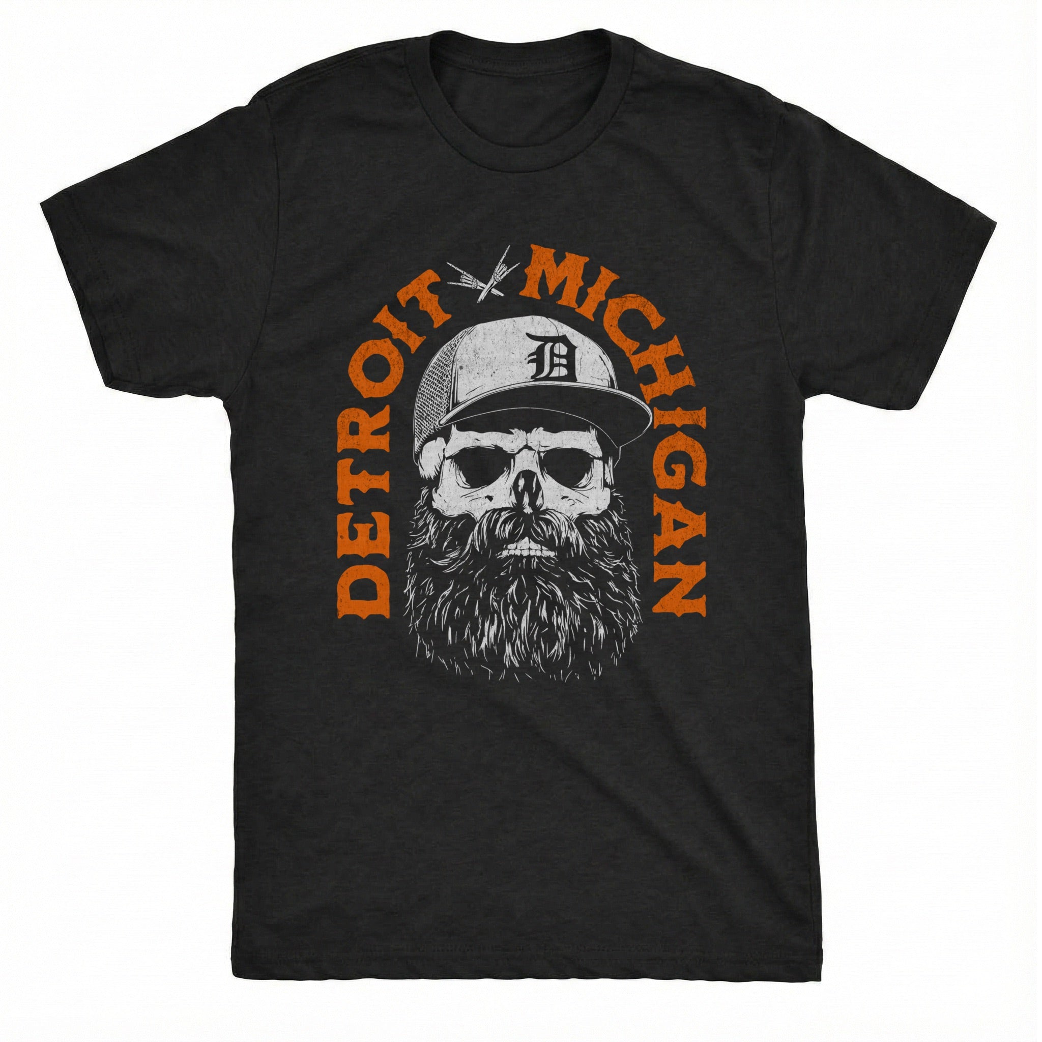 Detroit Beard Tee Black Mockup