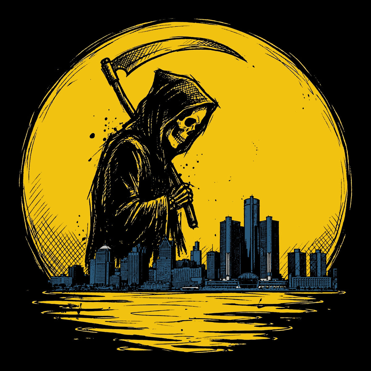 Detroit Reaper Tee Black Design