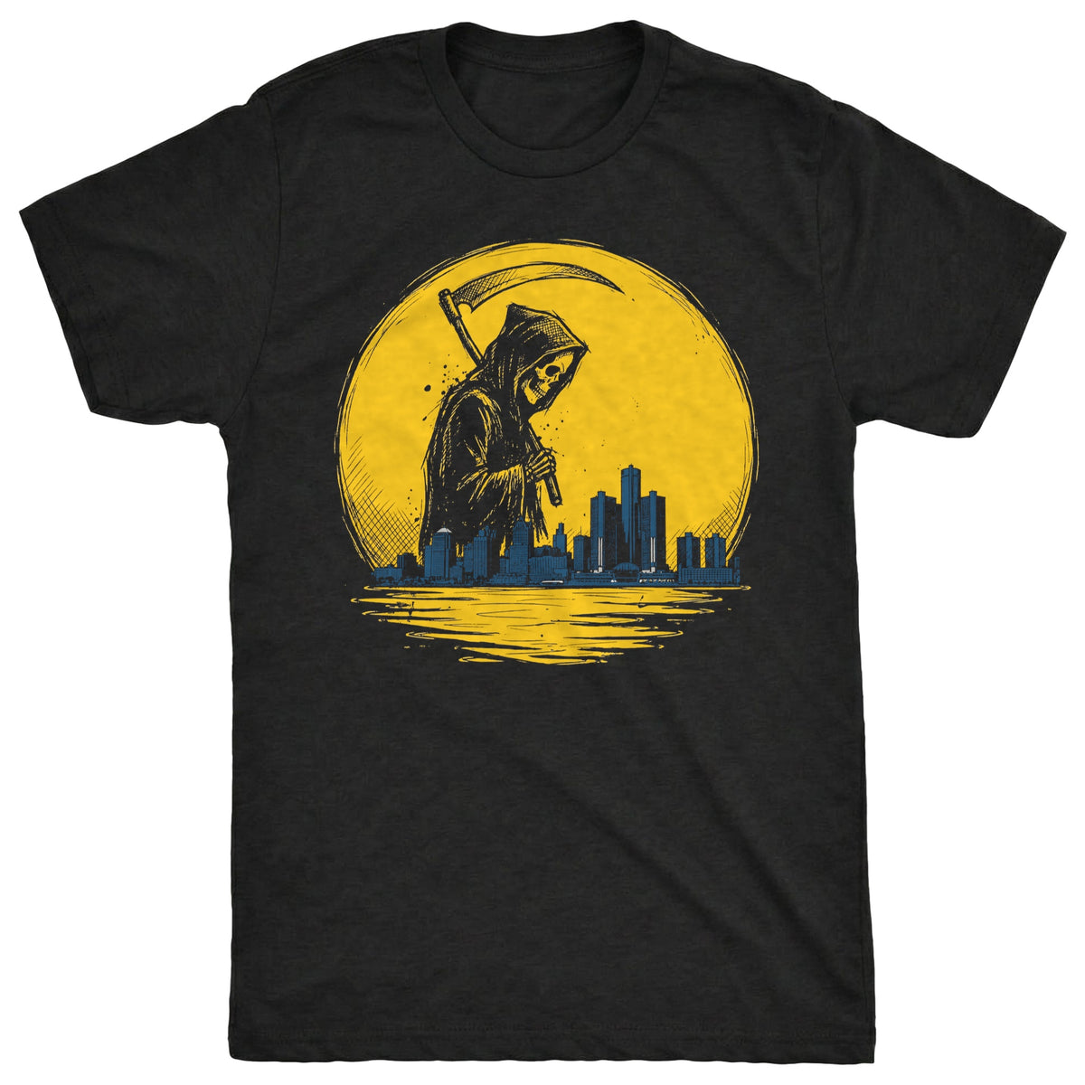 Detroit Reaper Tee Black Mockup