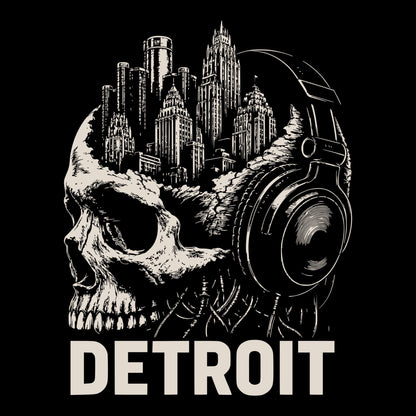 Detroit Skyline Tee Black Design