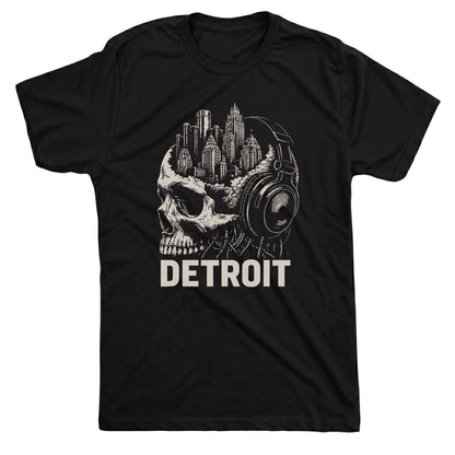 Detroit Skyline Tee Black Mockup