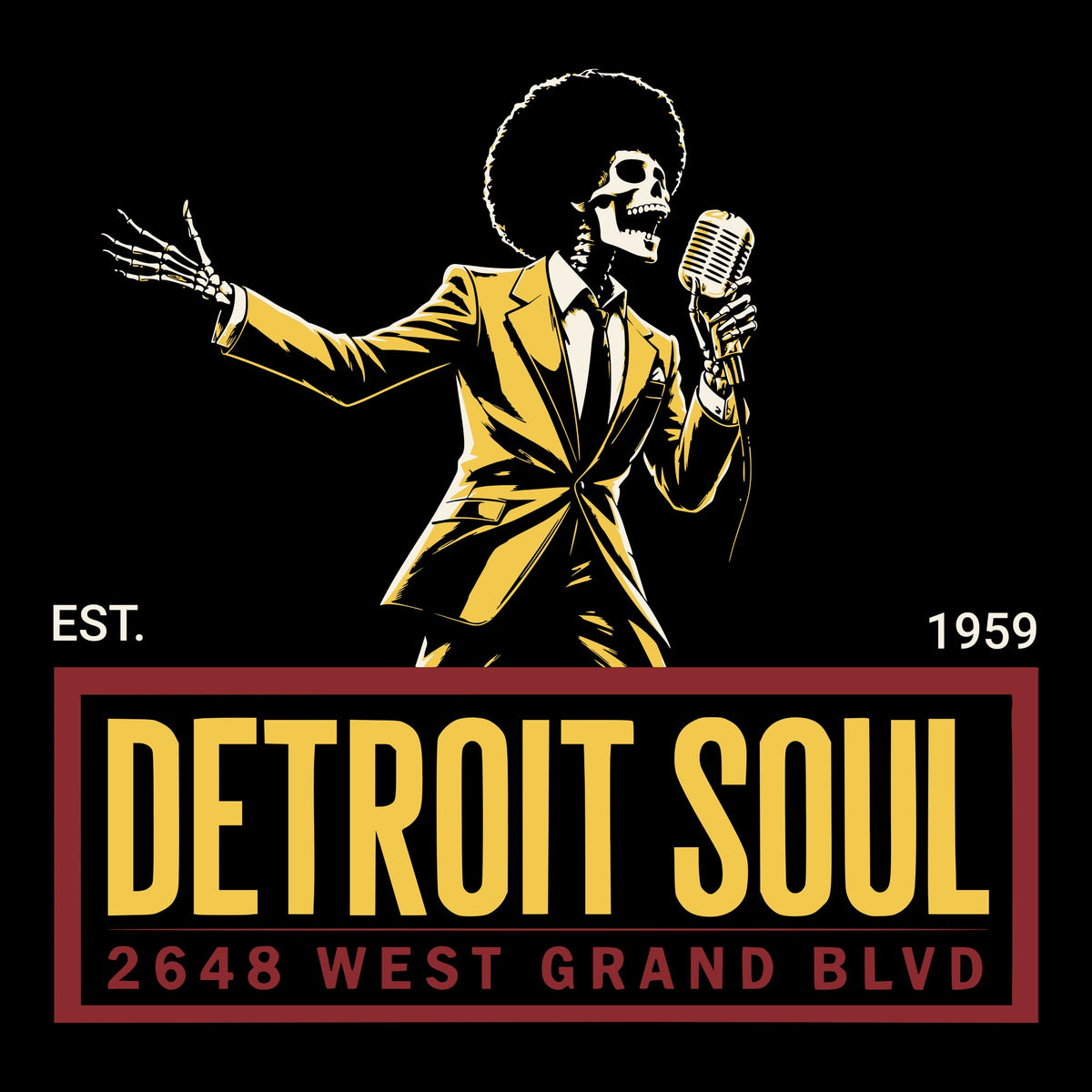 Detroit Soul Tee Black Design