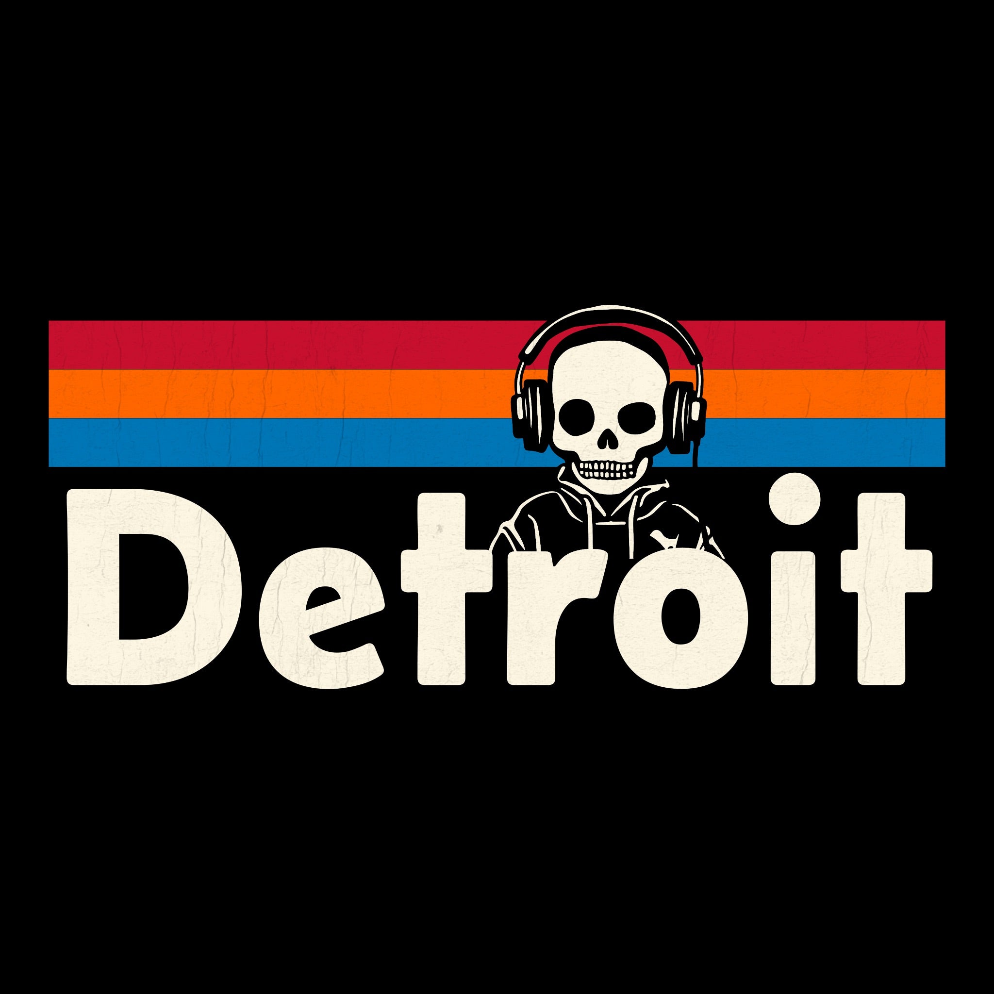 Detroit Stripes Tee Black Design