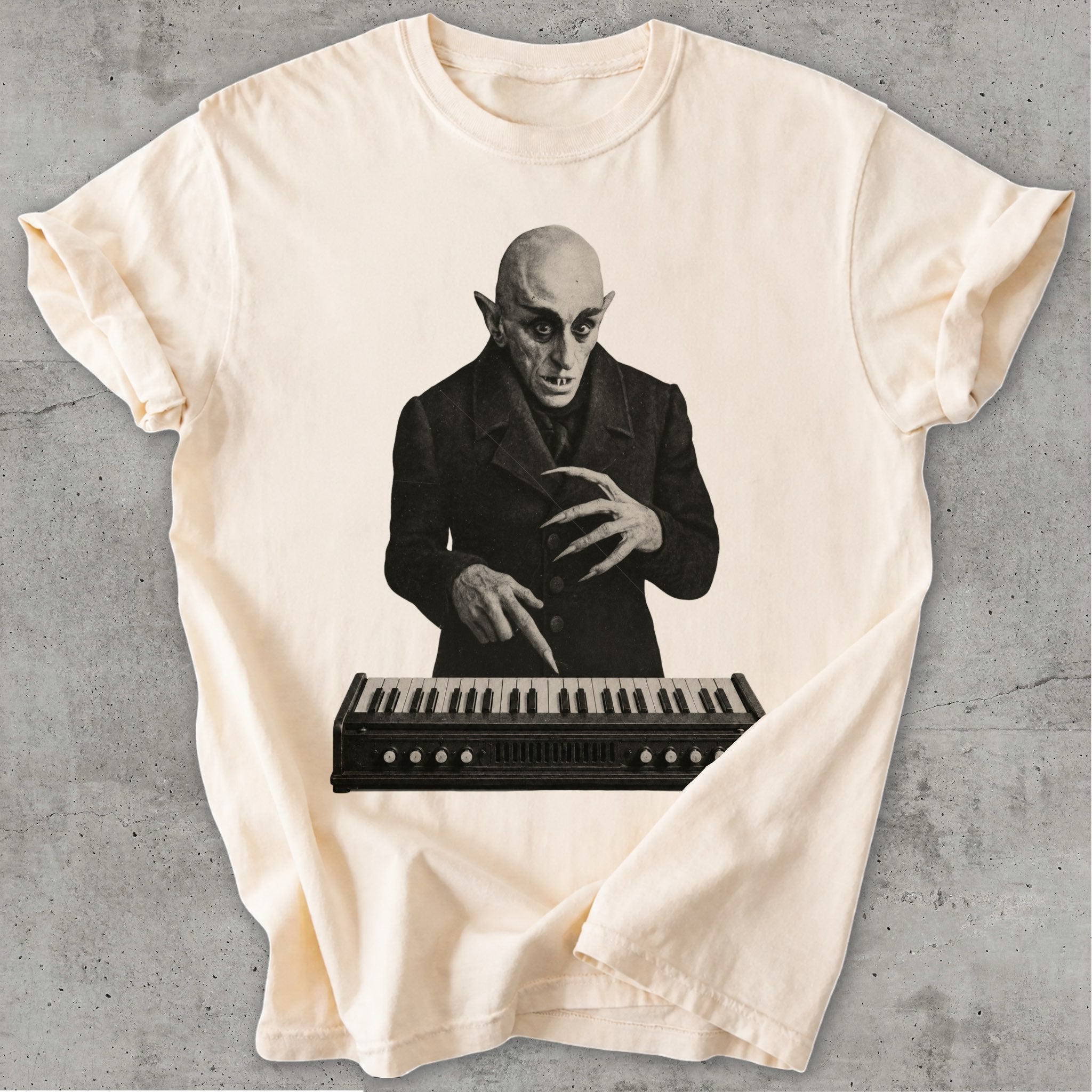 Dracula On Keys Tee Natural Mockup