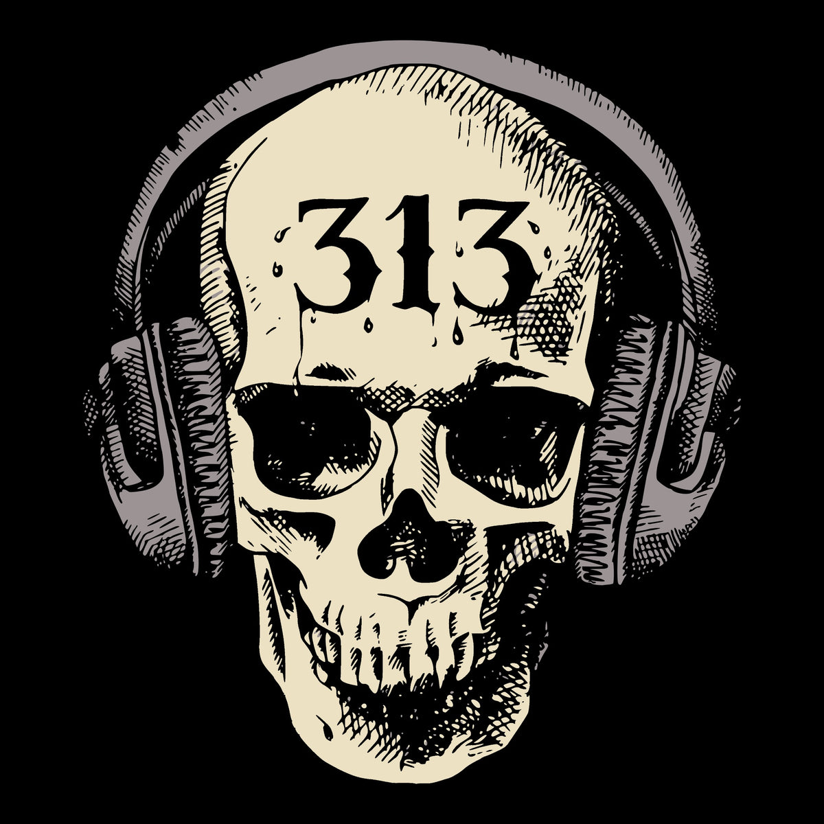 Dripping 313 Tee Black Design