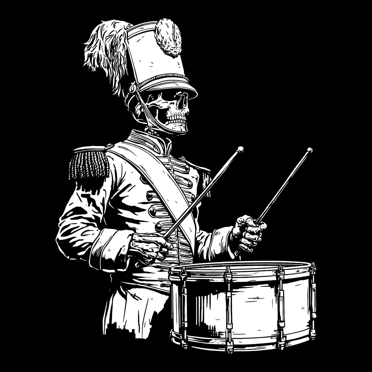 Drum March Tee Black Design