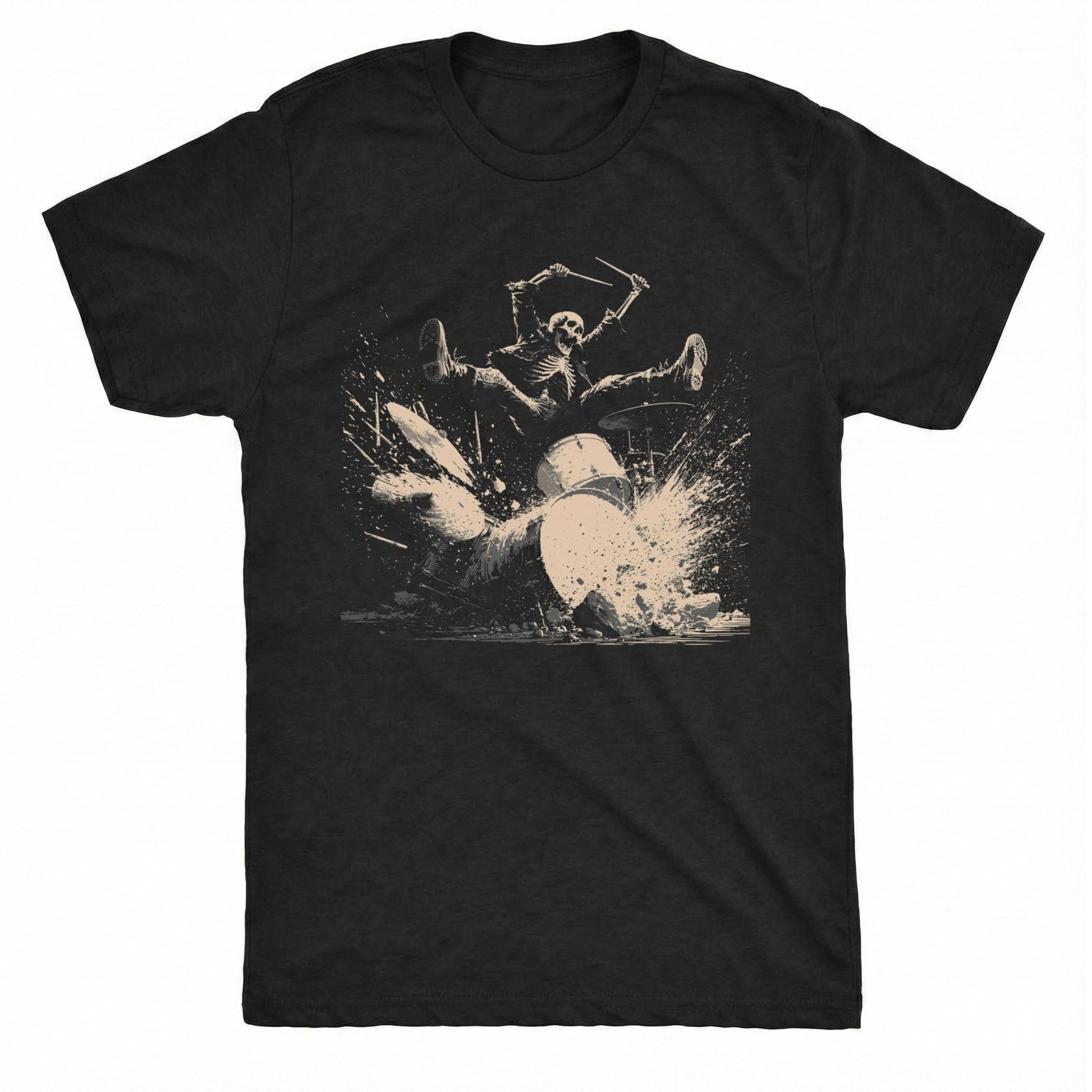 Drum Smash Tee Black Mockup
