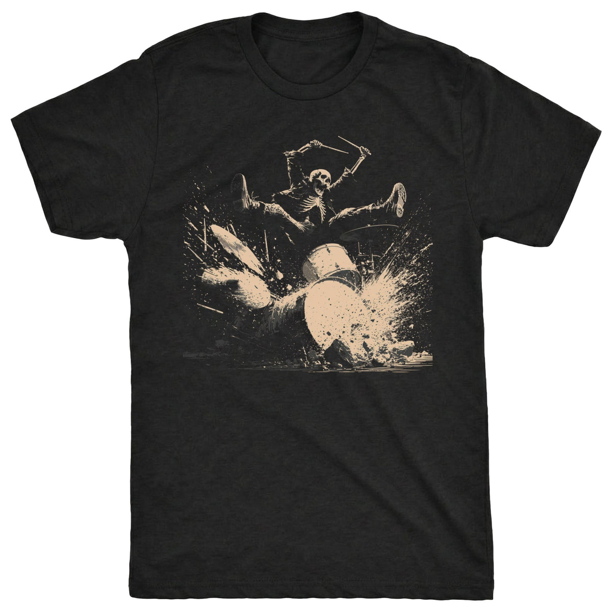 Drum Smash Tee Black Mockup