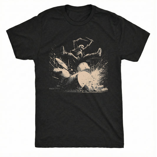 Drum Smash Tee Black Mockup